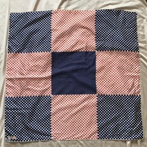 Vintage Echo Polka Dot Scarf | 100% Silk Red White Blue Square Scarf